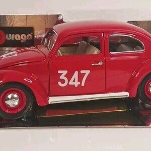 Bburago 1955 Volkswagon Beetle Kafer VW 1000 Miglia Diecast 1:18 Red Italy